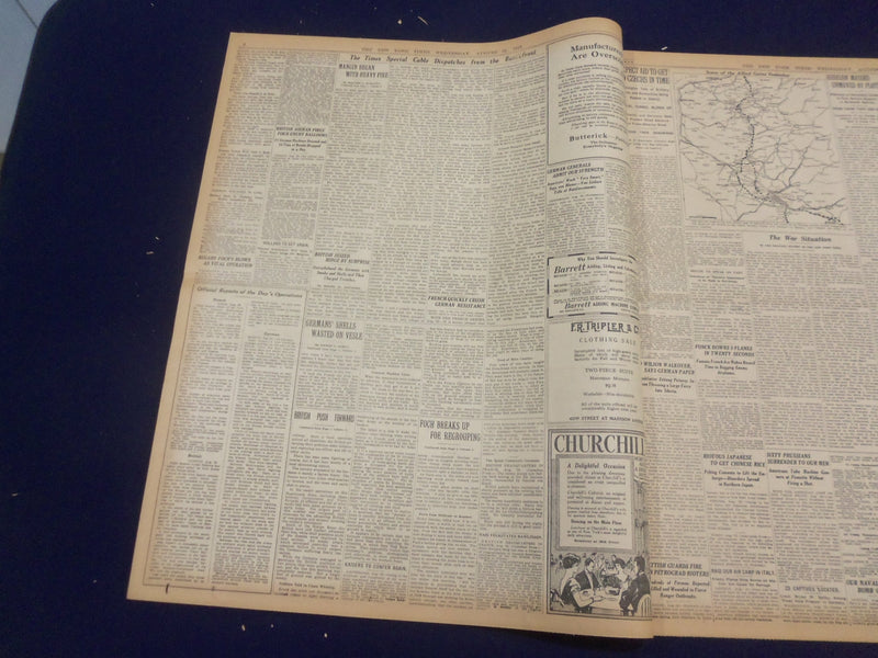 1918 AUGUST 21 NEW YORK TIMES - FRENCH TAKE 8,000 PRISIONERS - NT 9205