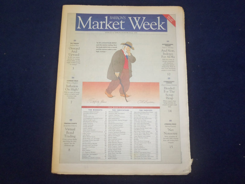 1998 MARCH 16-20 BARRON'S MARKET WEEK NEWSPAPER - INFLATION ON HIGH? - NP 6729