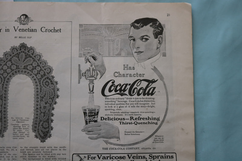 1913 MAY THE MODERN PRISCILLA MAGAZINE - COCA-COLA AD - K 3414