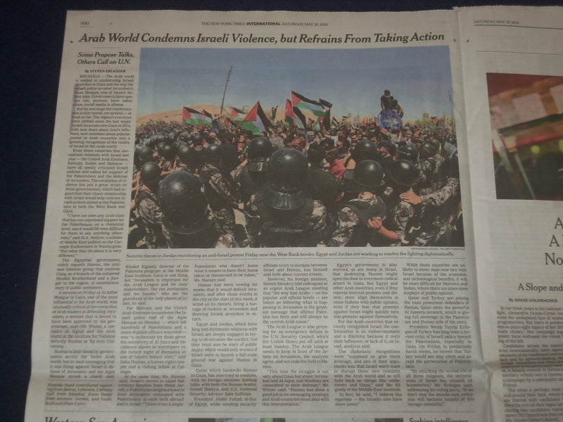 2021 MAY 15 NEW YORK TIMES-SURGE IN VIOLENCE DROWNS OUT CALLS FOR CALM IN ISRAEL