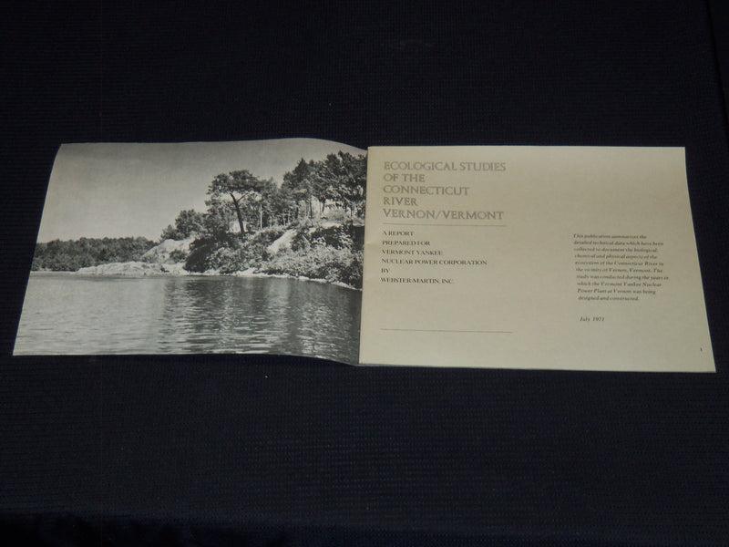 1971 ECOLOGICAL STUDIES OF THE CONNECTICUT RIVER BOOK - VERNON - VERMONT- J 7376