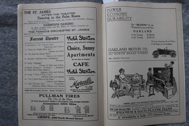 1914 PLAYS AND PLAYERS THEATRE PROGRAM MAGAZINE -MISS BILLIE BURKE COVER- K 2720