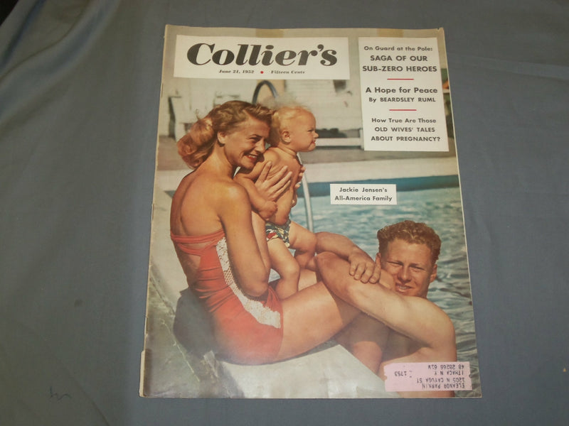 1952 JUNE 21 COLLIER'S MAGAZINE - JACKIE JENSEN'S ALL-AMERICAN FAMILY - B 6442