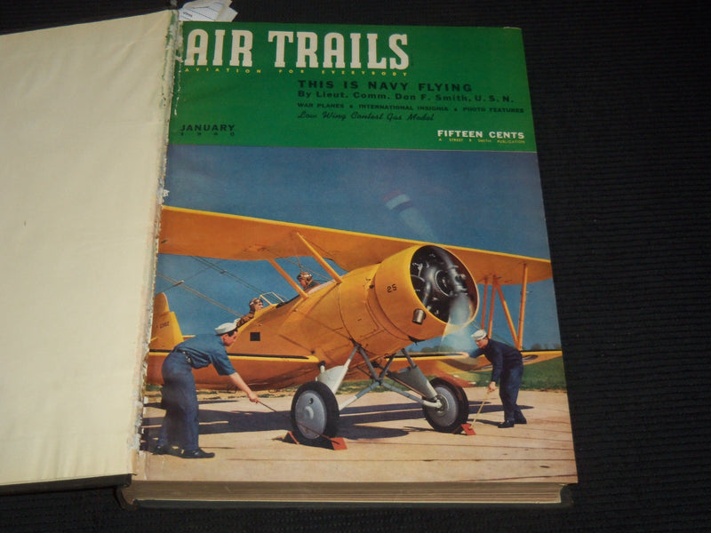 1940 JANUARY-DECEMBER AIR TRAILS MAGAZINE BOUND VOLUME - NICE COVERS - KD 3351O