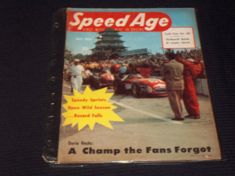 1955 JULY SPEED AGE MAGAZINE - NICE RACING FRONT COVER - E 1974