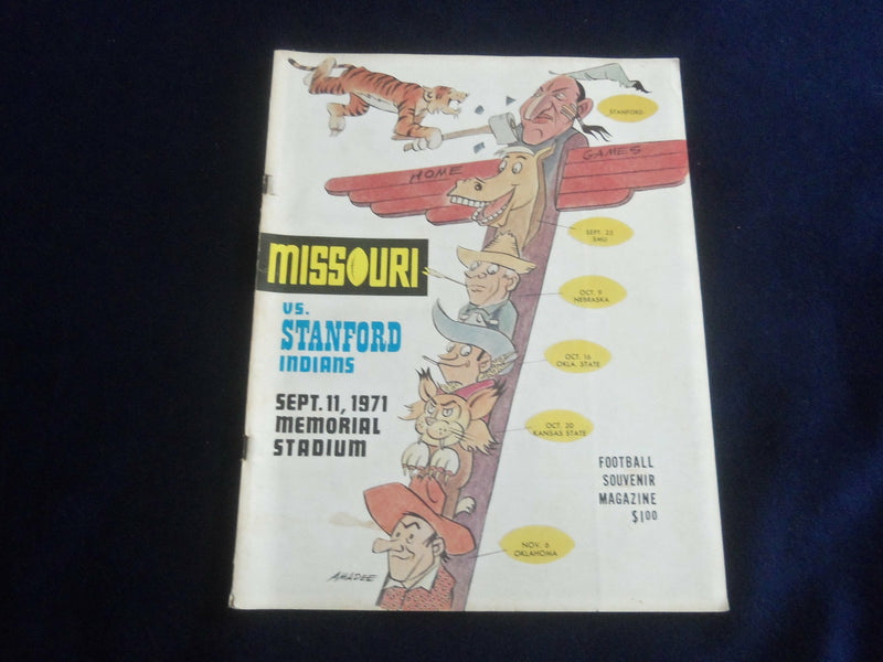 1971 SEPTEMBER 11 FOOTBALL PROGRAM - UNIV OF MISSOURI VS STANFORD UNIV -ST 1116A