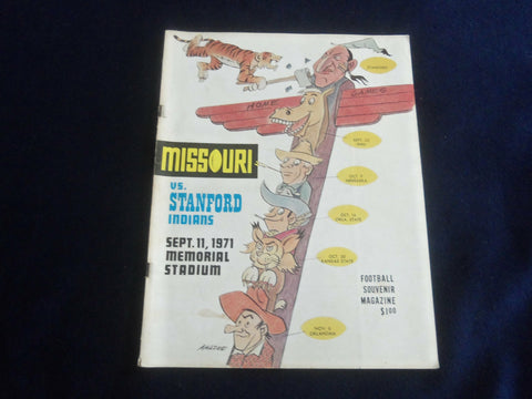 1971 SEPTEMBER 11 FOOTBALL PROGRAM - UNIV OF MISSOURI VS STANFORD UNIV -ST 1116A