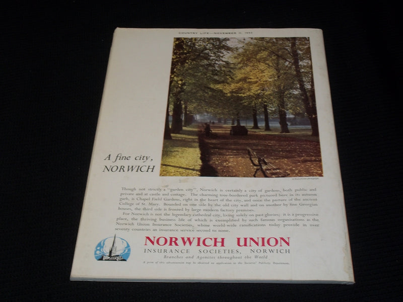 1954 NOVEMBER 11 COUNTRY LIFE MAGAZINE - VERY NICE FRONT COVER - E 4535