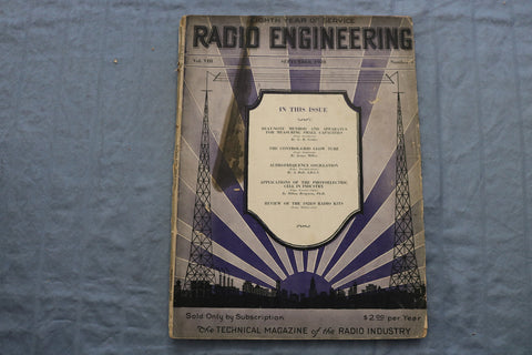 1928 SEP RADIO ENGINEERING MAGAZINE - BEAT-NOTE METHOD COVER - ST 1767D