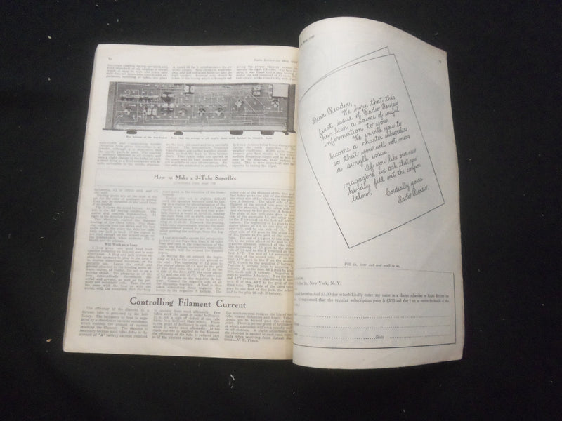 1925 MAY RADIO REVIEW MAGAZINE - VOLUME 1, NUMBER 1 - B 433X
