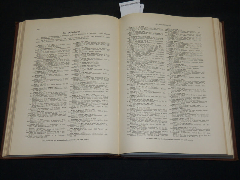 1921 INDEX OF THE PERIODICAL DENTAL LITERATURE BOOK BY ARTHUR D. BLACK - KD 5903