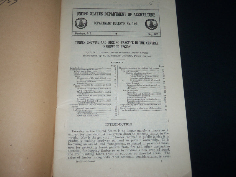1927-1959 UNITED STATES AGRICULTURE & FOREST BULLETINS LOT OF 7 - O 1643