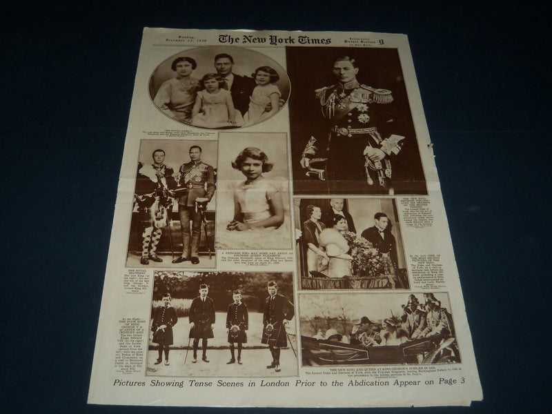 1936 DECEMBER 13 NEW YORK TIMES PICTURE SECTION - ROYAL FAMILY - PHOTOS- NT 7348
