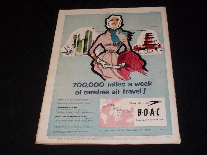 1955 JUNE 25 ILLUSTRATED LONDON NEWS MAGAZINE NICE COVERS & ADS - E 4246