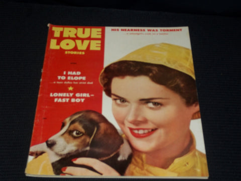 1954 APRIL TRUE LOVE STORIES MAGAZINE - I HAD TO ELOPE FRONT COVER - E 7683