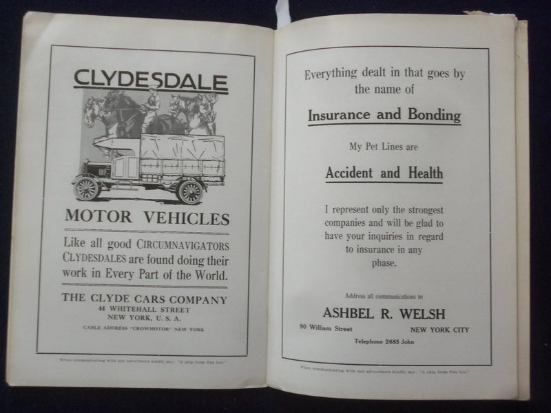 1917 SEP-OCT THE LOG OF THE CIRCUMNAVIGATORS CLUB SOFTCOVER BOOK - K 181
