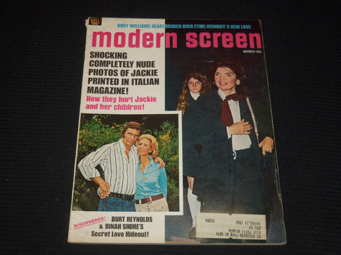 1973 MARCH MODERN SCREEN MAGAZINE - JACQUELINE KENNEDY COVER - E 14327