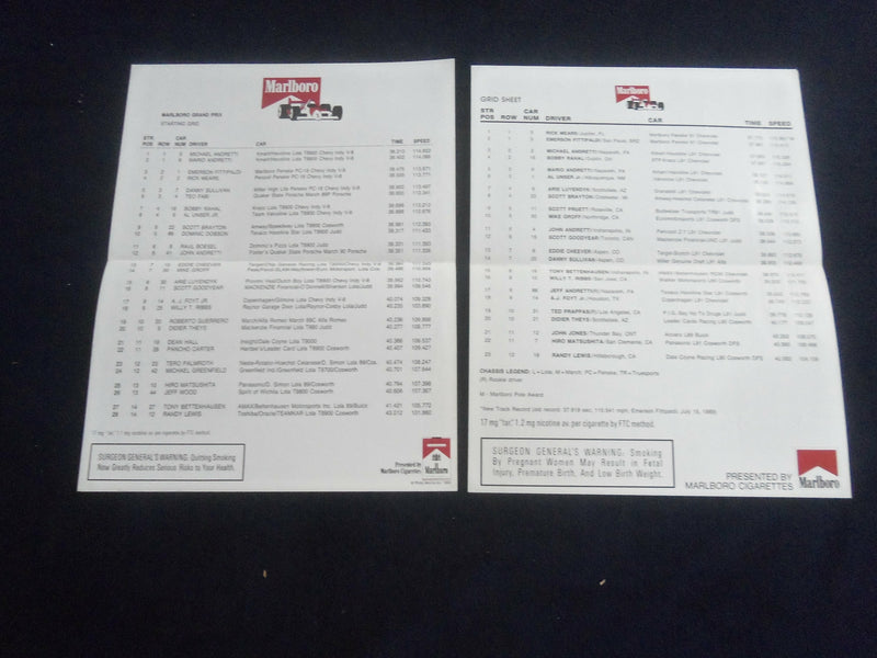 1991 JULY 14 MARLBORO GRAND PRIX AT THE MEADOWLANDS RACING PROGRAM - SP 3990S