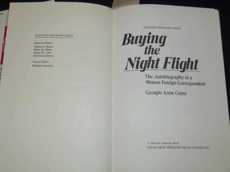 1983 BUYING THE NIGHT FLIGHT HARDCOVER BOOK SIGNED BY GEORGIE GEYER - KD 7675