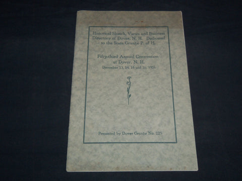 1926 DOVER N. H. HISTORICAL SKETCH VIEWS & BUSINESS DIRECTORY - J 8668