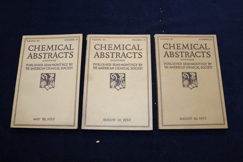 1932-1933 CHEMICAL ABSTRACTS SEMI-MONTHLY MAGAZINE - LOT OF 19 - O 3382