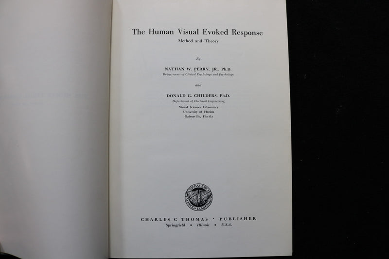 1969 THE HUMAN VISUAL EVOKED RESPONSE - METHOD AND THEORY HARDCOVER - KD 9775