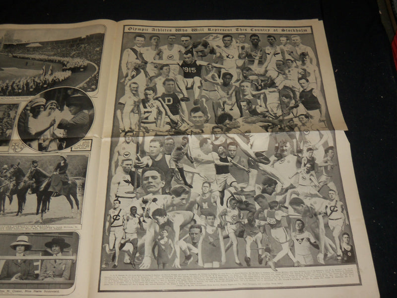 1912 JUNE 23 NEW YORK TIMES PICTURE SECTION - OLYMPIC ATHLETES THORPE - NP 5627