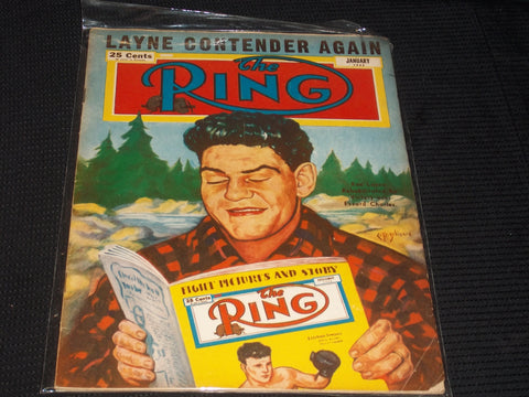 1953 JANUARY THE RING MAGAZINE - REX LAYNE FRONT COVER - E 4679