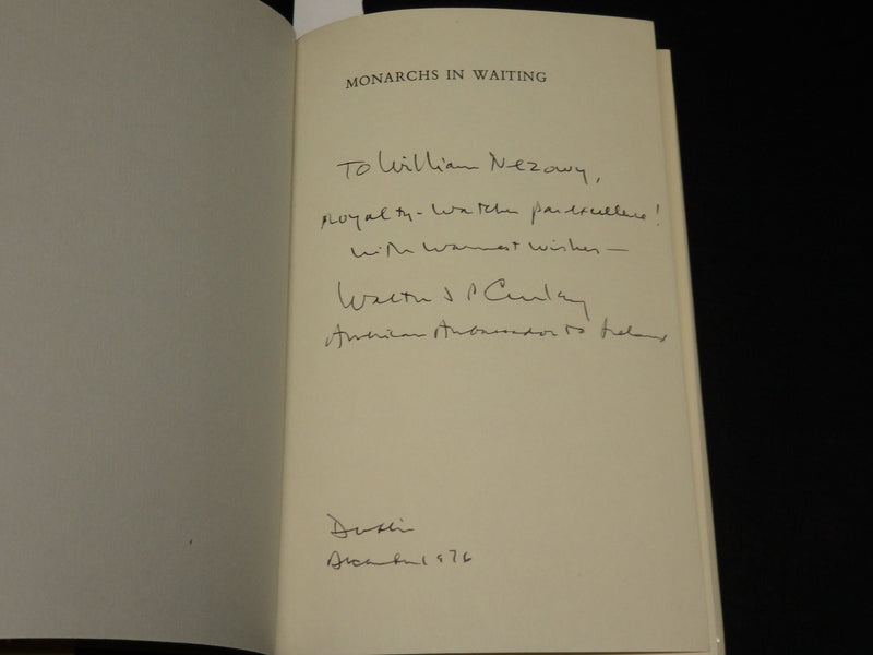 1975 MONARCHS IN WAITING BOOK INSCRIBED BY WALTER CURLEY + LETTER - D 475