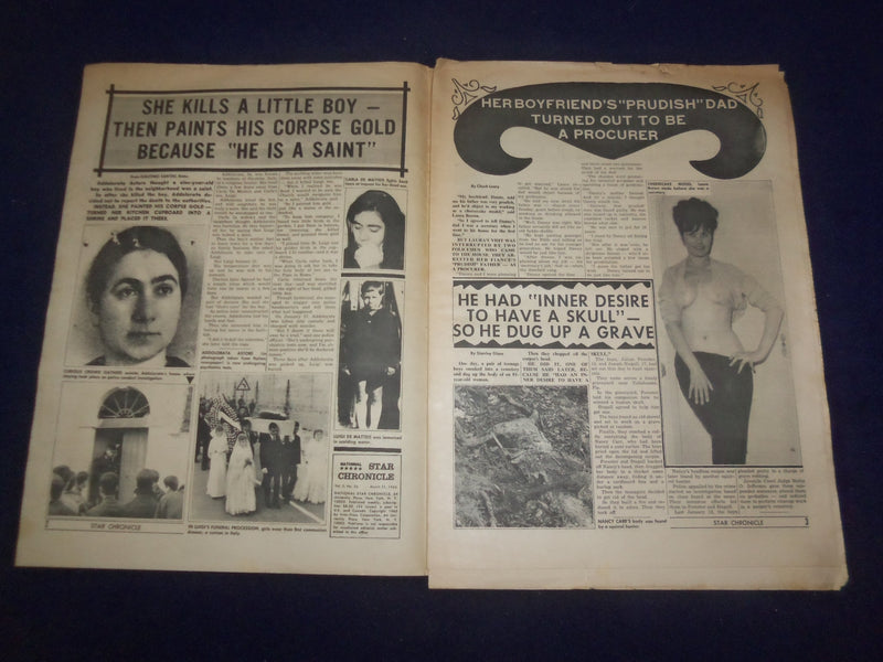 1966 MARCH 21 NATIONAL STAR CHRONICLE NEWSPAPER- RAPED 5 GIRLS IN 2 HRS -NP 6898