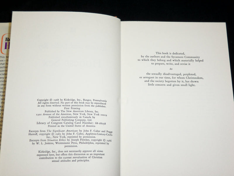1968 HONEST SEX HARDCOVER BOOK BY RUSTUM & DELLA ROY - FIRST PRINTING - KD 2762L