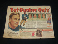 1945 QUAKER OATS FOOTBALL COLOR COMIC ADS LOT OF 3 - CRISLER - CRAVATH - NP 5382