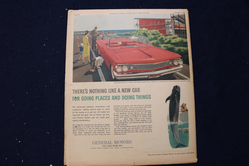1960 JANUARY 17 SUNDAY NEWS COLOROTO MAGAZINE-ANNE BANCROFT -BOB COUSY - E 23187