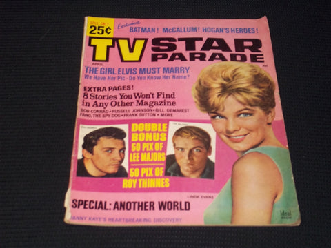 1966 APRIL TV STAR PARADE MAGAZINE - LINDA EVANS FRONT COVER - E 13253