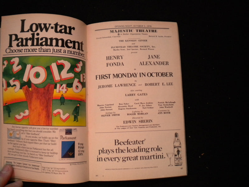 1958 FIRST MONDAY IN OCTOBER PLAYBILL - JANE ALEXANDER SIGNATURE +1 MORE- J 8234