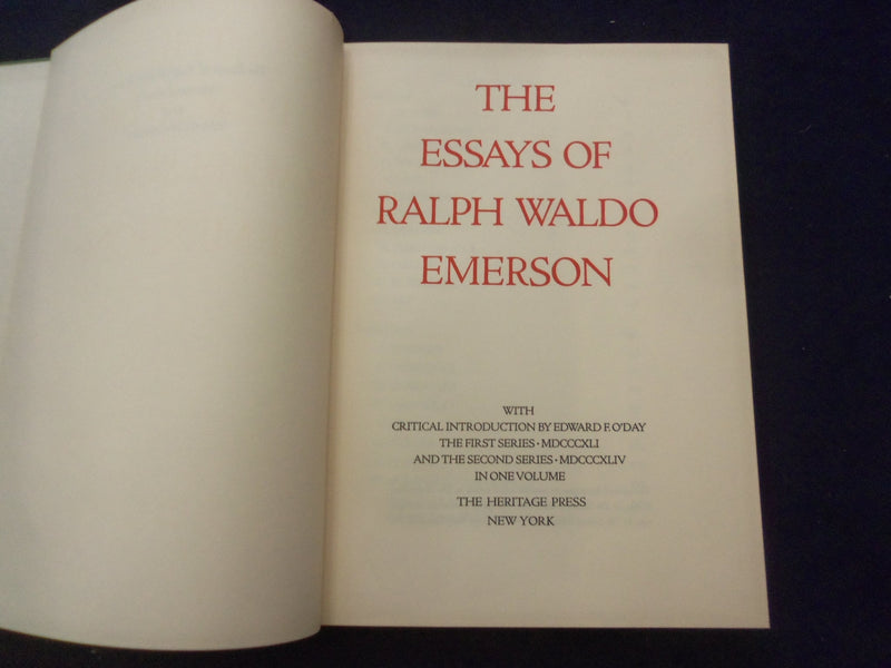 1941-44 ESSAYS OF RALPH WALDO EMERSON HARDCOVER BOOK -LIMITED ED. CLUB - KD 8310