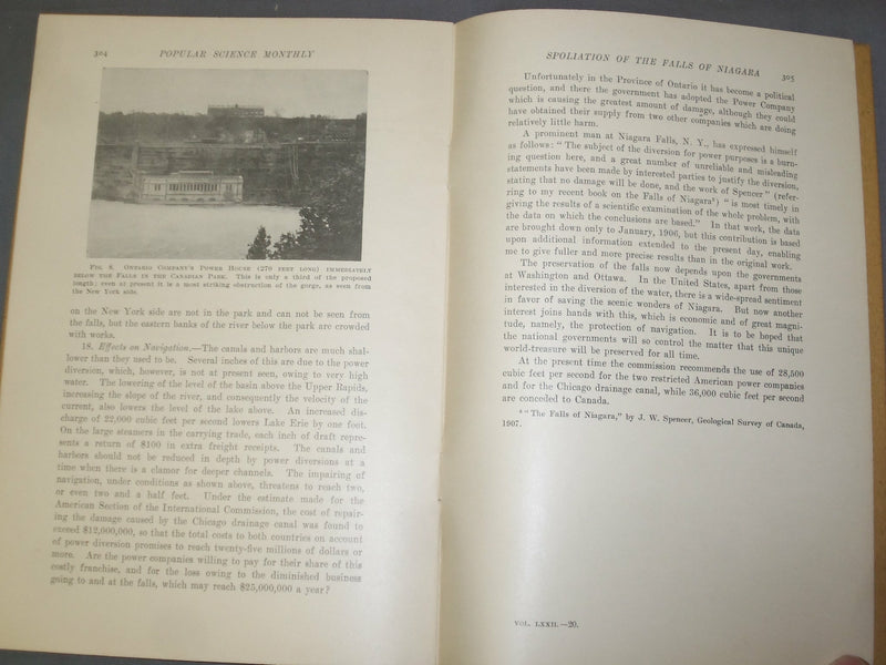 1908 SPOLIATION OF THE FALLS OF NIAGRA BY DR. J. W. SPENCER - J 4919