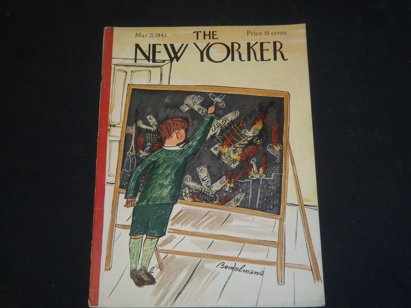 1942 MARCH 21 THE NEW YORKER MAGAZINE - ILLUSTRATED COVER - NY 1674
