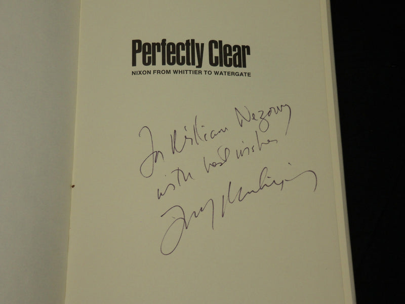1973 PERFECTLY CLEAR HARDCOVER BOOK INSCRIBED BY FRANK MANKIEWICZ - D 442