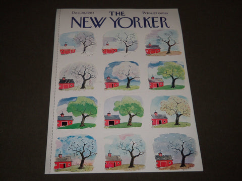 1963 DECEMBER 28 NEW YORKER MAGAZINE FRONT COVER ONLY - GREAT ART FOR FRAMING