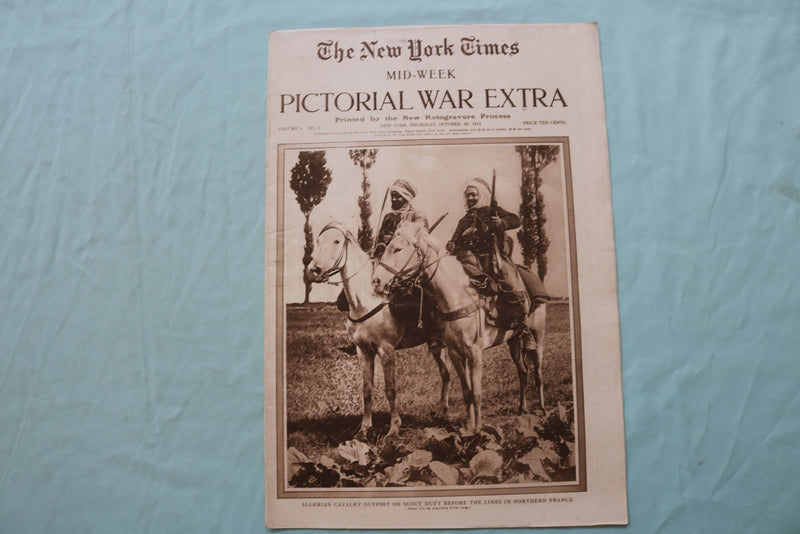 1914 OCT 22 NEW YORK TIMES MID-WEEK PICTORIAL WAR EXTRA-ALGERIAN CAVALRY-NP 9120