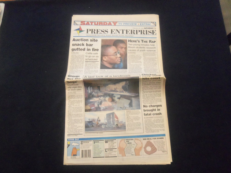 1997 FEB 22 PRESS ENTERPRISE NEWSPAPER-BLOOMBSBURG, PA-AUCTION SITE FIRE-NP 6104