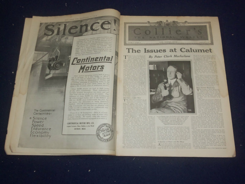 1914 FEBRUARY 7 COLLIER'S MAGAZINE - GREAT ILLUSTRATIONS AND STORIES - ST 6703