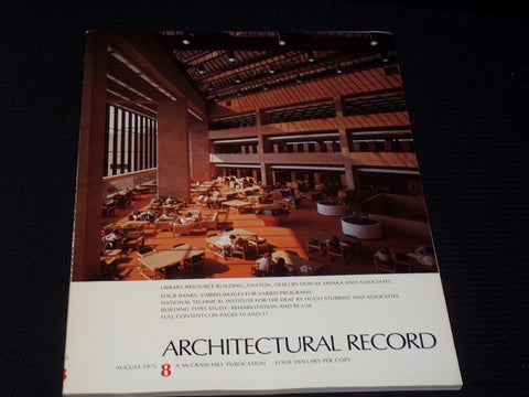 1975 AUGUST ARCHITECTURAL RECORD MAGAZINE - DAYTON OHIO COVER - E 4031