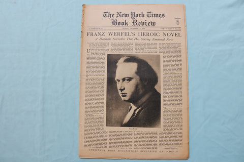 1934 DEC 2 NEW YORK TIMES BOOK REVIEW SECTION - FRANZ WERFEL'S NOVEL - NP 9165