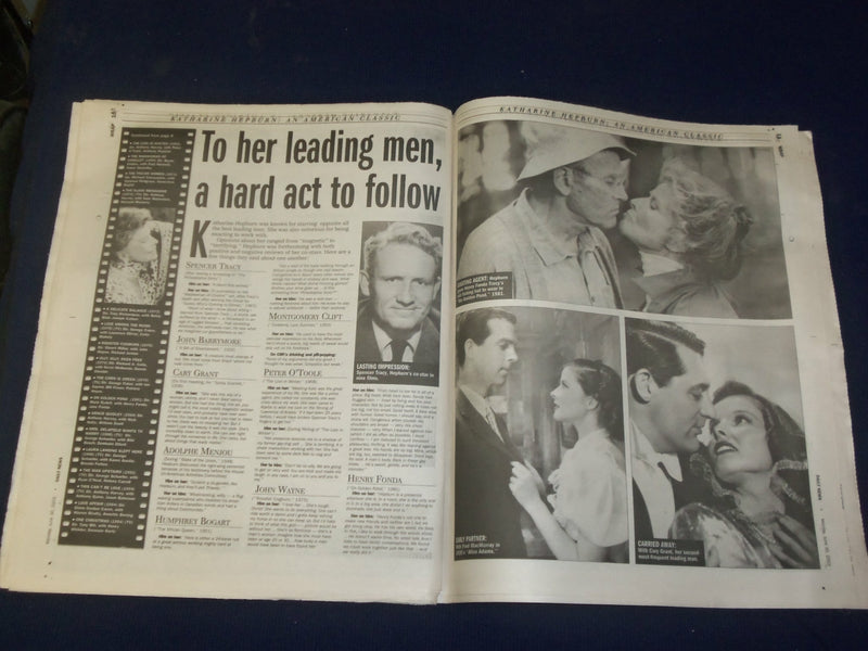 2003 JUE 30 NY DAILY NEWS NEWSPAPER - KATHERINE HEPBURN DIED 1907-2003 - NP 4075