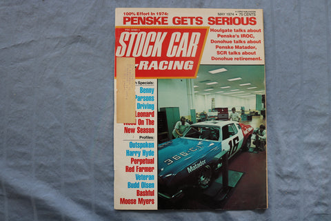 1974 MAY STOCK CAR RACING MAGAZINE - PENSKE GETS SERIOUS - ST 1003S