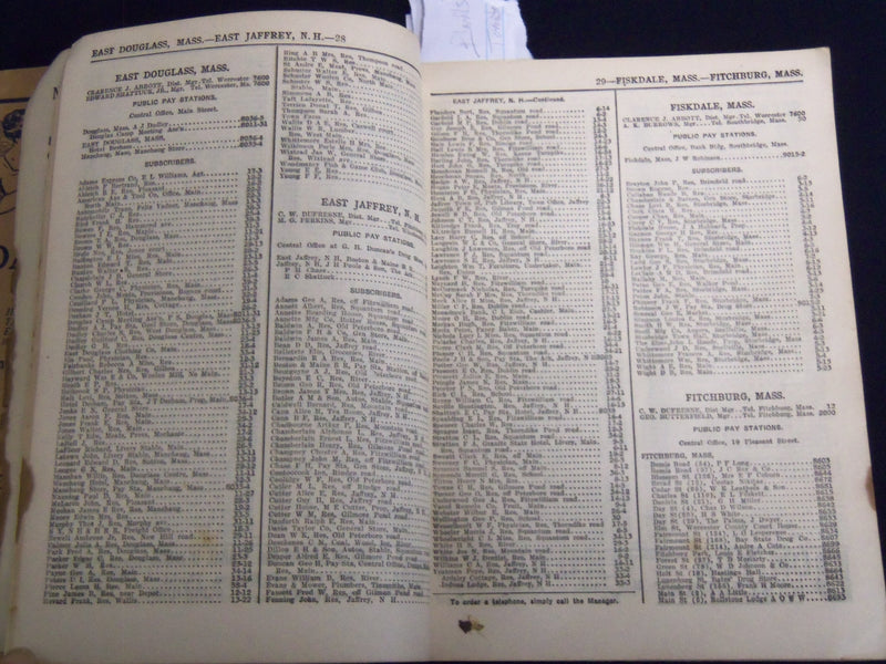 1912 WINTER NEW ENGLAND TELEPHONE DIRECTORY SECTION 4 - J 8816