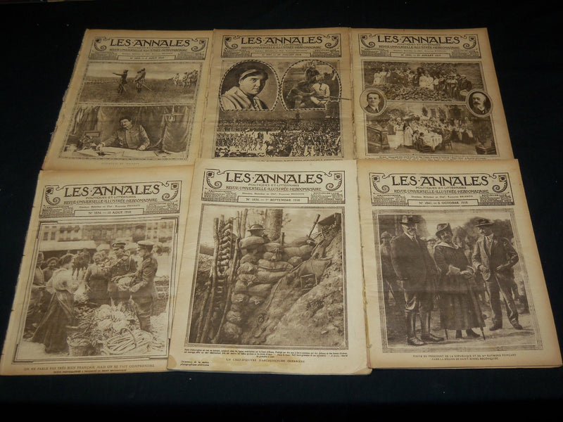 1918 LES ANNALES REVUE ILLUSTREE WWI FRENCH MAGAZINE LOT OF 13 ISSUES - O 3026