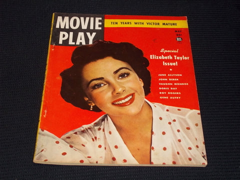 1950 MAY MOVIE PLAY MAGAZINE - LIZ TAYLOR FRONT COVER - E 15148